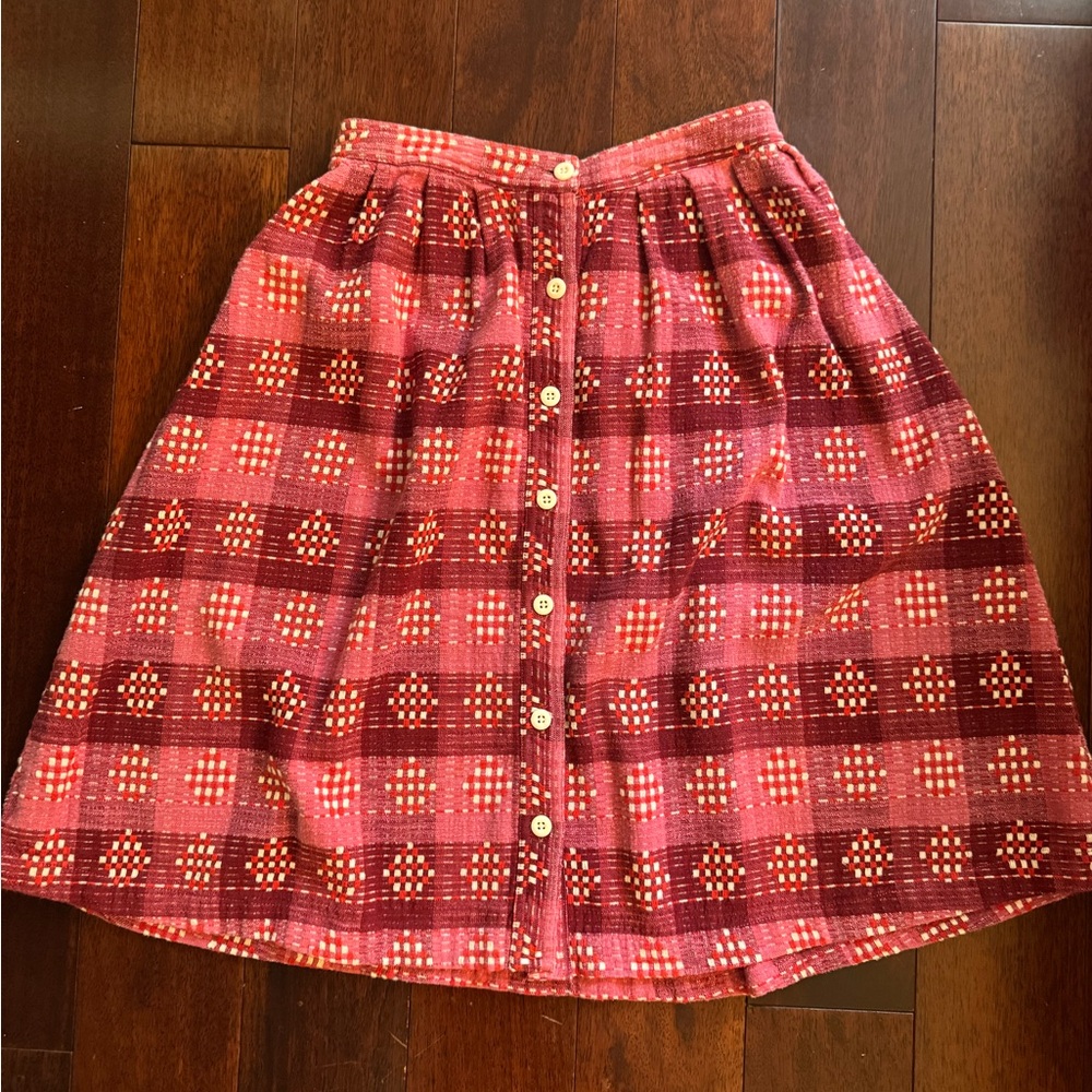 Ace & Jig textile Plaid Button-Down Skirt - Red and Pink